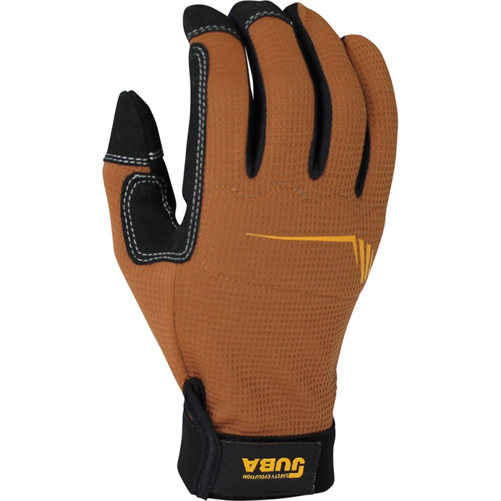 Work Gloves JUBA Mecanix Touchpad Synthetic Leather Brown Spandex