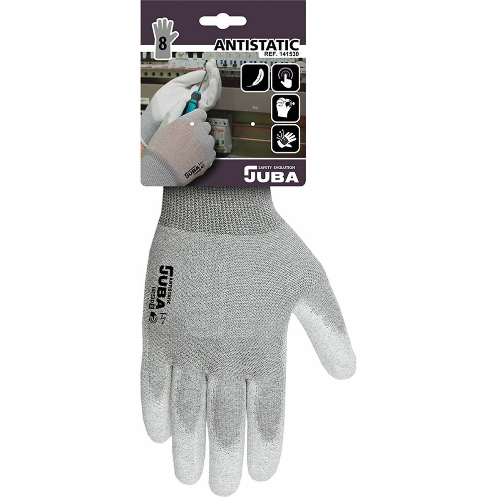 Gants de travail JUBA Antistatique Gris Nylon Fibre de Carbone