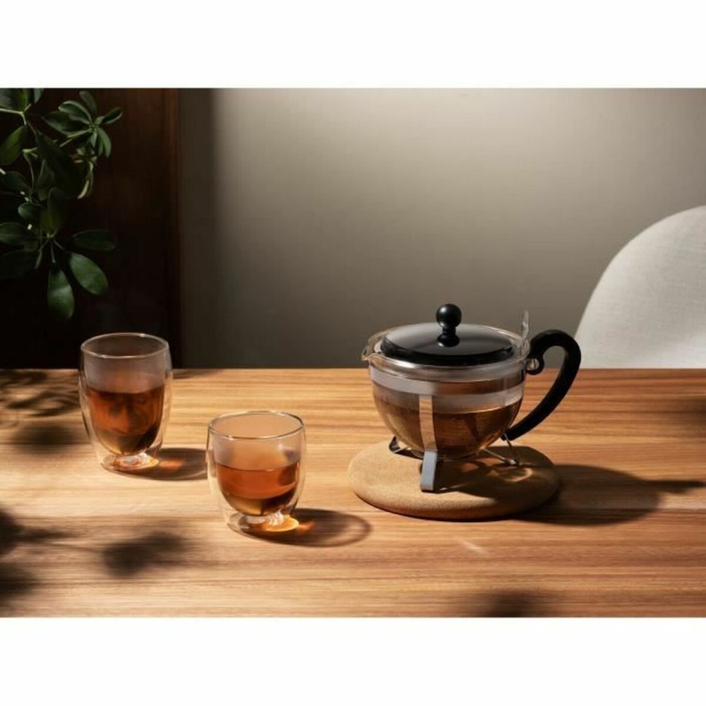 Théière Bodum Gris 1 L verre Acier inoxydable