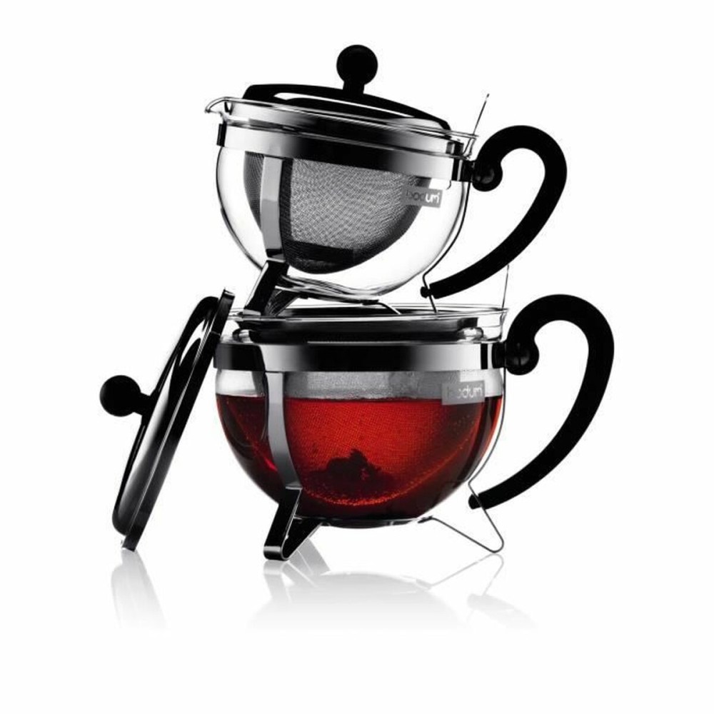 Théière Bodum Gris 1 L verre Acier inoxydable