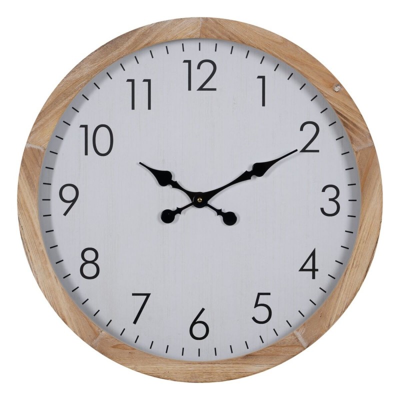 Wall Clock White Wood 60 x 60 x 6,5 cm