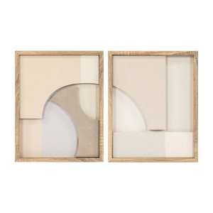 Tableau avec LED Home ESPRIT polystyrène Bois MDF 40 x 3,8 x 50 cm