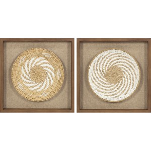 Cadre 3D Home ESPRIT Jute Pin 35 x 3,6 x 35 cm