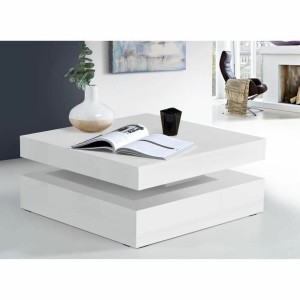 Table Basse Blanc 78 x 78 x 36 cm