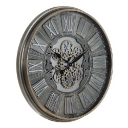 Wanduhr Grau Kristall Eisen 69,5 x 9 x 69,5 cm (3 Stück)