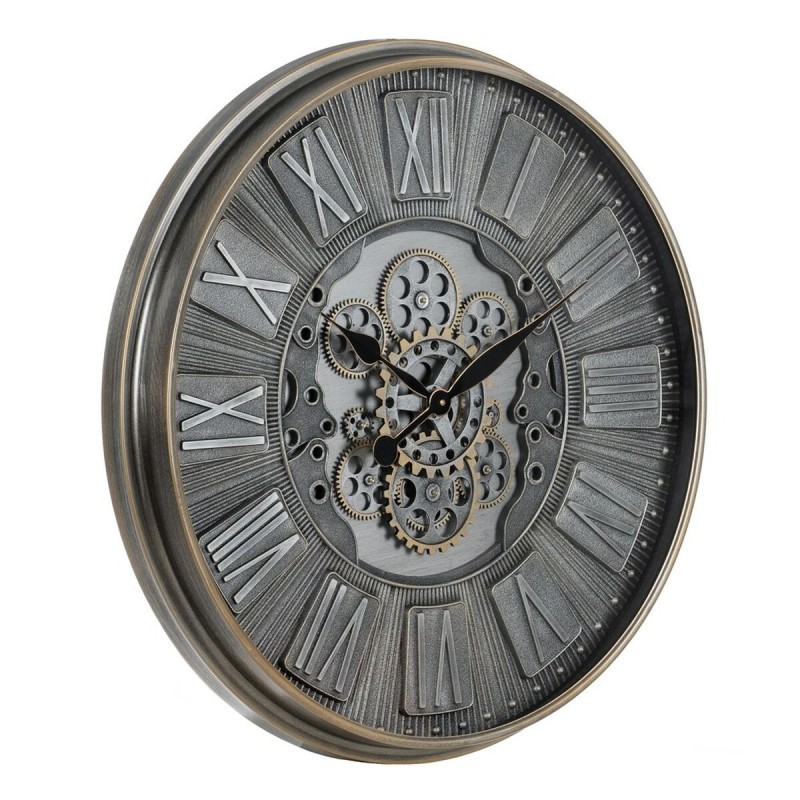 Wall Clock Grey Crystal Iron 69,5 x 9 x 69,5 cm (3 Units)