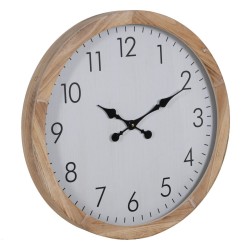 Wall Clock White Wood 60 x 60 x 6,5 cm