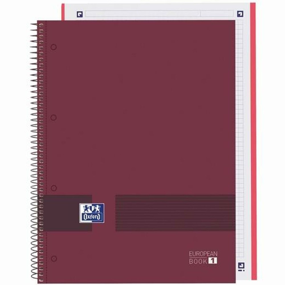 Notebook Oxford European Book Write&Erase Burgundy A4 A4+ 80 Sheets (5 Units)