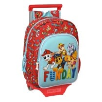 Schulrucksack mit Rädern The Paw Patrol Funday Blau Rot 26 x 34 x 11 cm