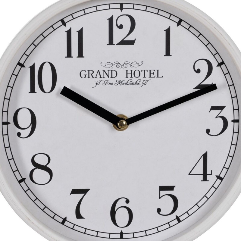 Horloge Murale Blanc Bois Verre 22 x 22 x 4,5 cm