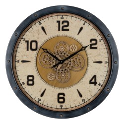 Horloge Murale Noir Doré Verre Fer 72 x 9 x 72 cm (3 Unités)