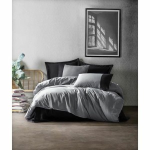 Bettbezug-Set Grau 220 x 240 cm