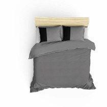Bettbezug-Set Grau 220 x 240 cm