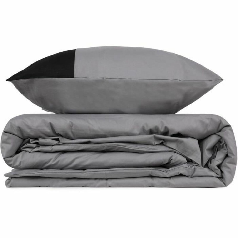 Bettbezug-Set Grau 220 x 240 cm