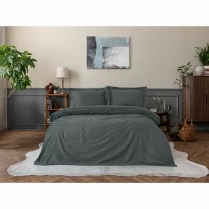 Bettbezug-Set Grau 220 x 240 cm