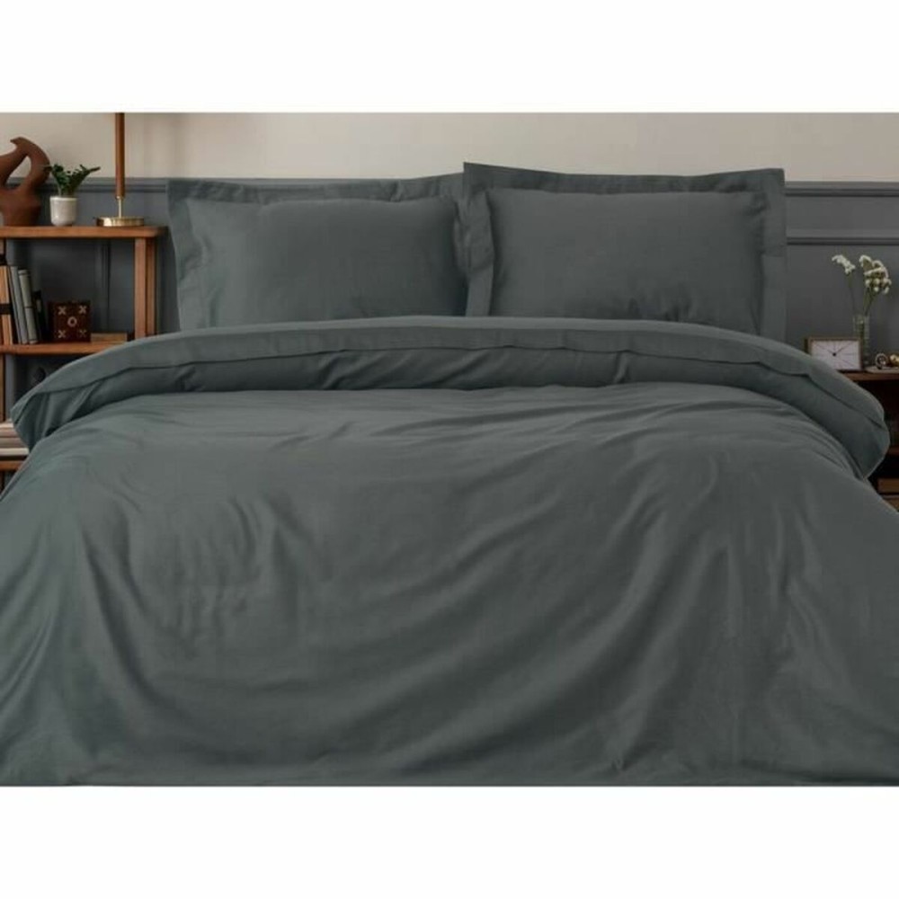 Bettbezug-Set Grau 220 x 240 cm