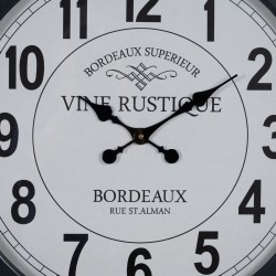 Horloge Murale Blanc Noir Fer 70 x 70 x 6,5 cm