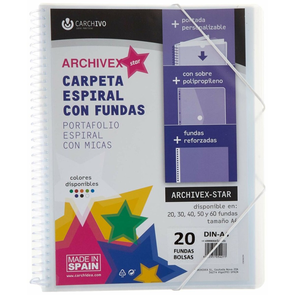 Organiser Folder Carchivo Archivex-Star 20 Covers A4 12 Pieces