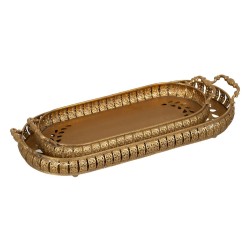 Snack tray Golden Iron 55 x 22 x 8,5 cm (2 Units)