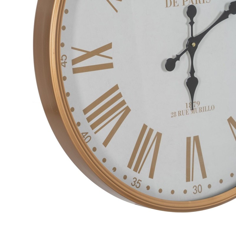 Horloge Murale Blanc Naturel Fer 60 x 60 x 6 cm