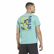 Herren Kurzarm-T-Shirt Reebok Graphic Les Mills® Aquamarin