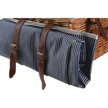 Basket DKD Home Decor Picnic Brown Navy Blue wicker (46 x 30 x 20 cm)