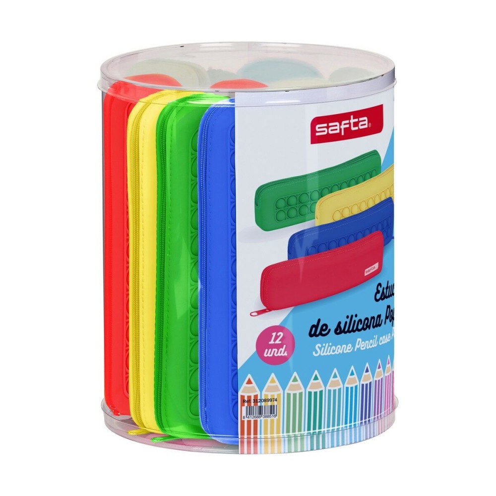 School Case Safta Pop It Multicolour Narrow (12 Pieces)