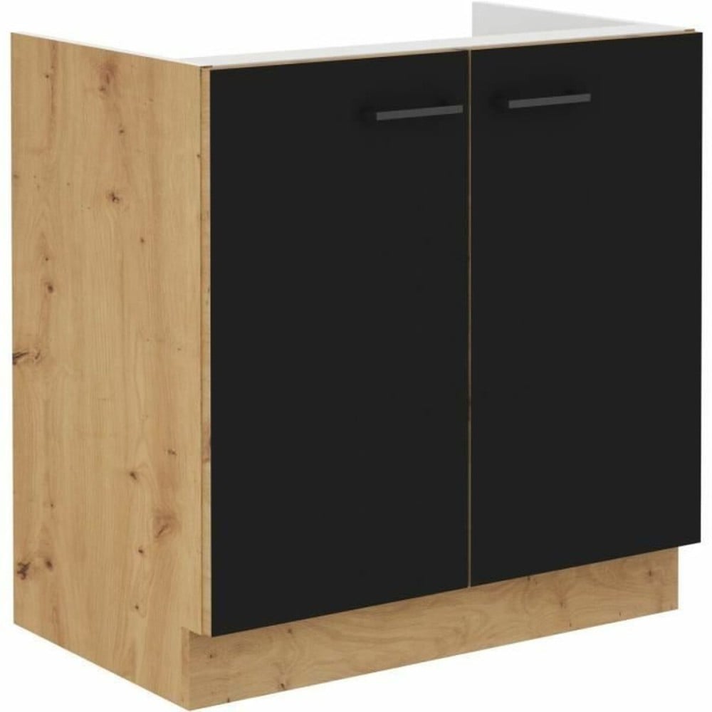 Spültisch Schwarz noir Matte Hinterseite 80 cm