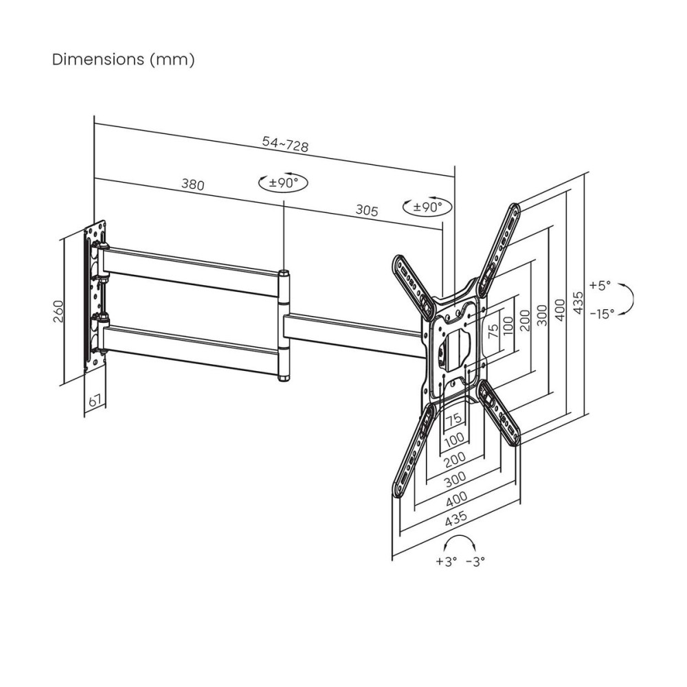 Support de TV Aisens WT65TSLE-383 35 kg