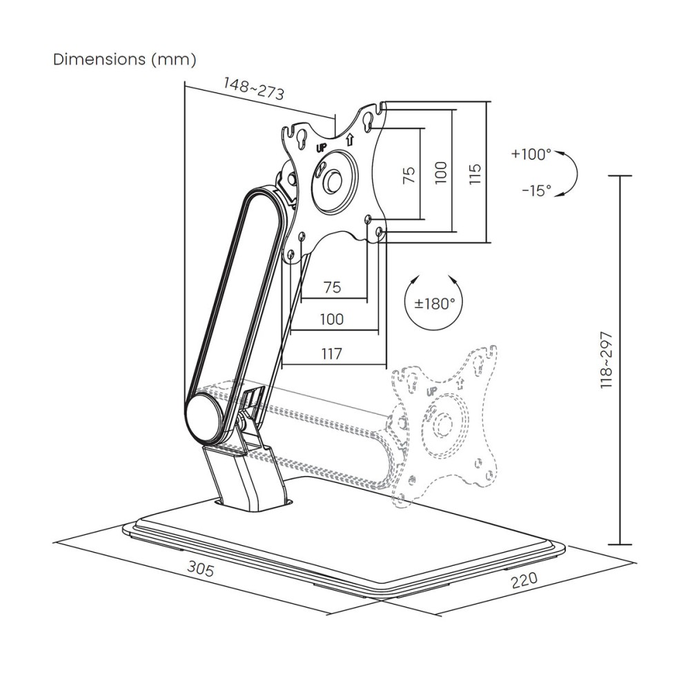 Support de TV Aisens DT32TSR-373 17" 32" 8 kg
