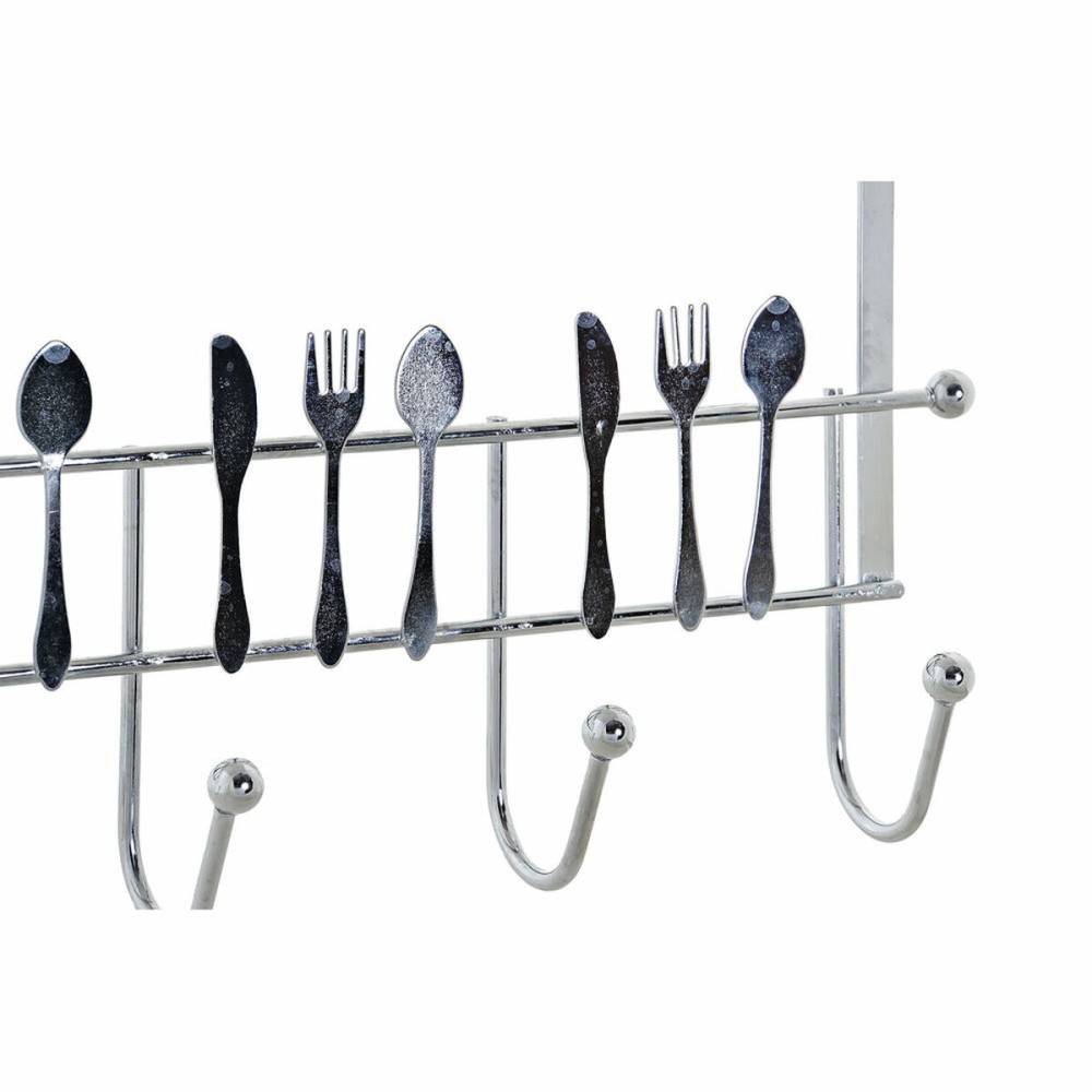 Door Coat Rack DKD Home Decor Silver Metal Plastic 34 x 17 x 9 cm