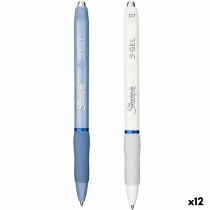 Gel pen Sharpie S-Gel White Blue 0,7 mm (12 Units)