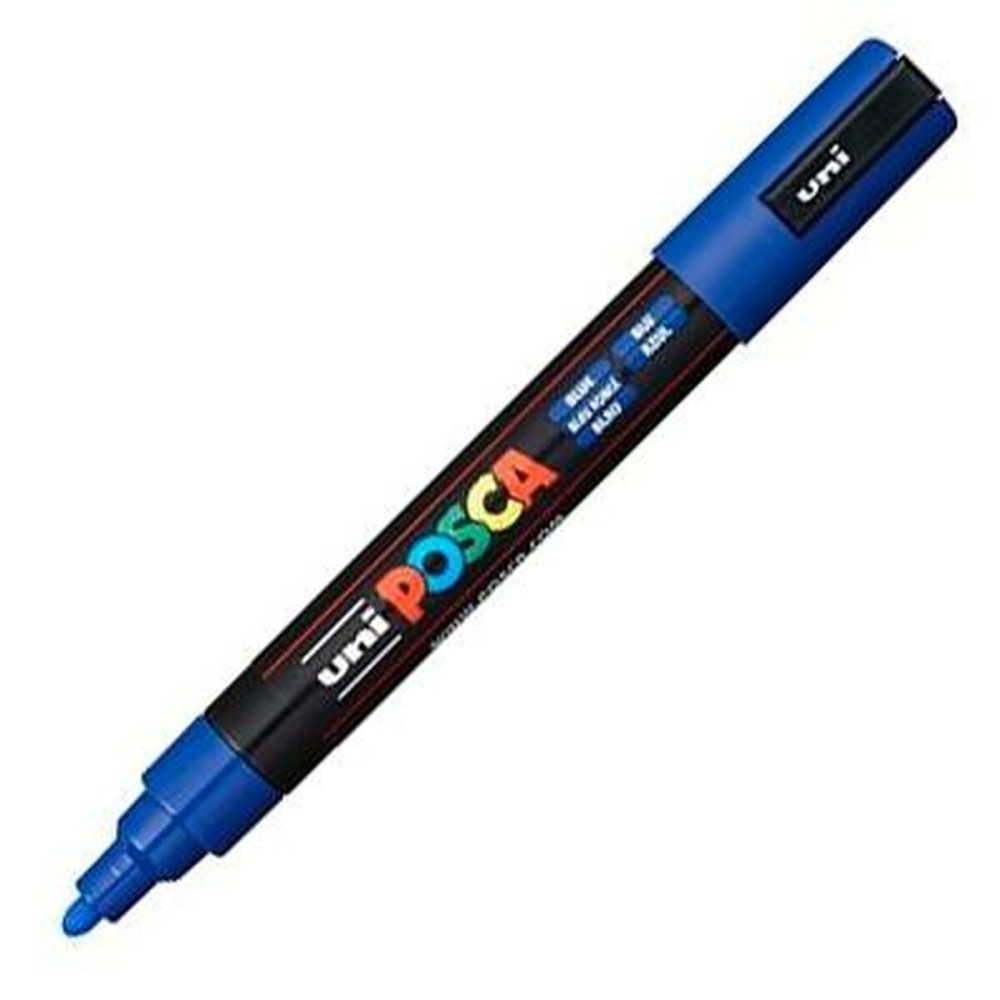 Felt-tip pens POSCA PC-5M Blue (6 Units)