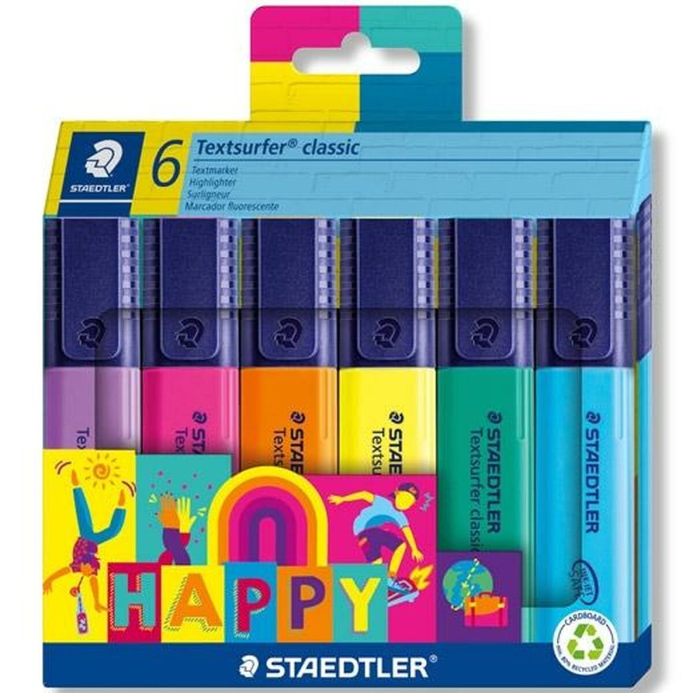 Ensemble de Marqueurs Fluorescents Staedtler Textsurfer Classic Happy Line (10 Unités)