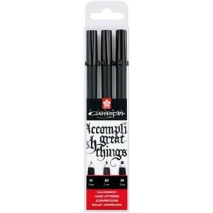 Set of Felt Tip Pens Talens Sakura Pigma Calligrapher Black