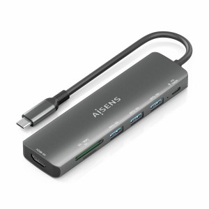 Hub USB Aisens Grau