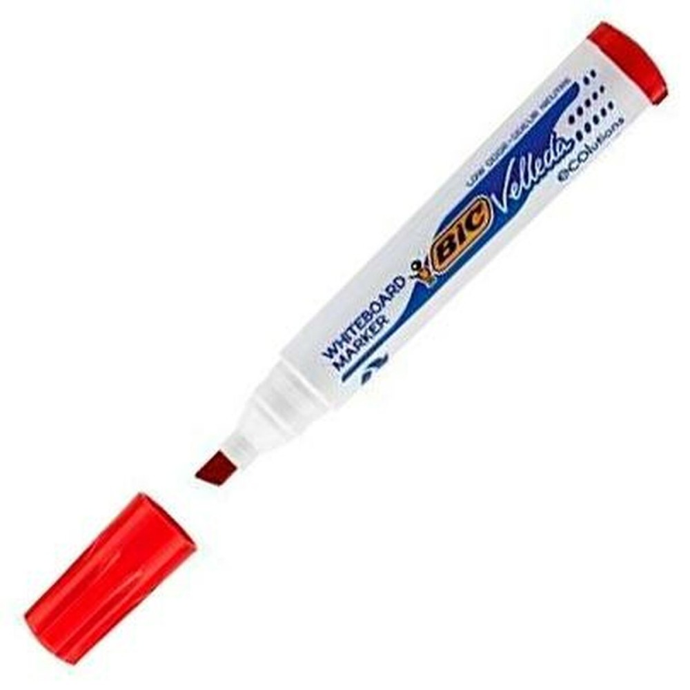 marqueur craie liquide Bic Velleda 1751 Rouge (12 Pièces)