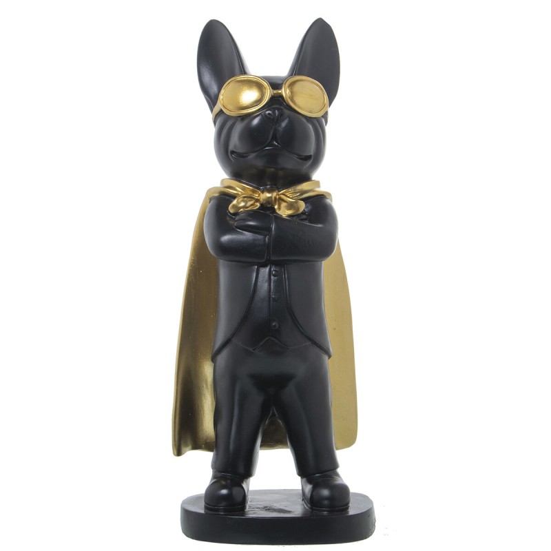 Figurine Décorative Alexandra House Living Noir Doré Plastique Lunettes Chien 12 x 15 x 32 cm