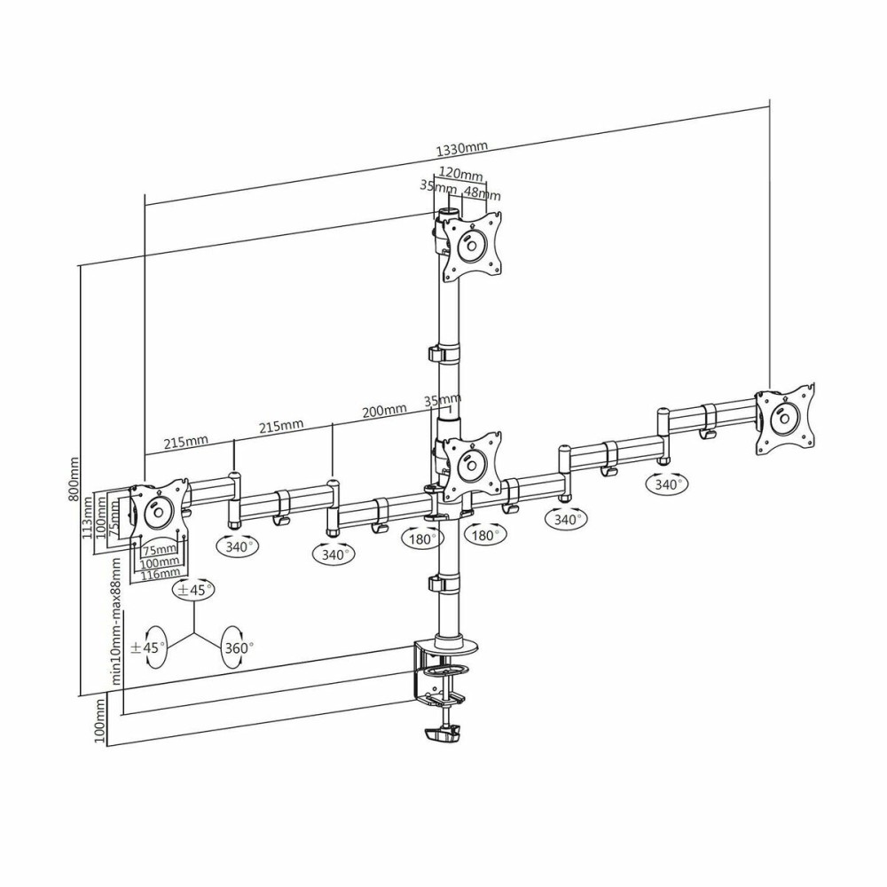 Support de TV Aisens DT27TSR-379 13"