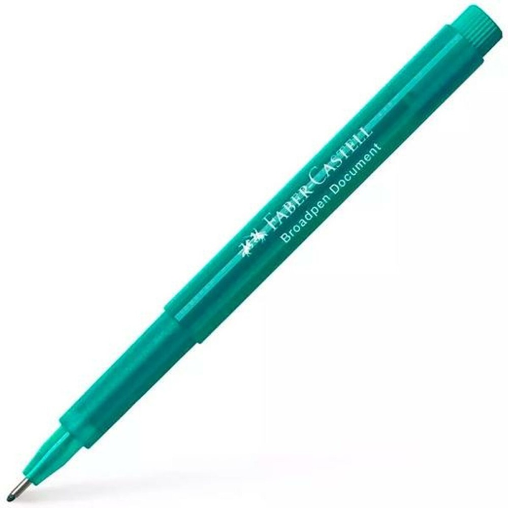 Felt-tip pens Faber-Castell Broadpen Document Turquoise (10 Units)