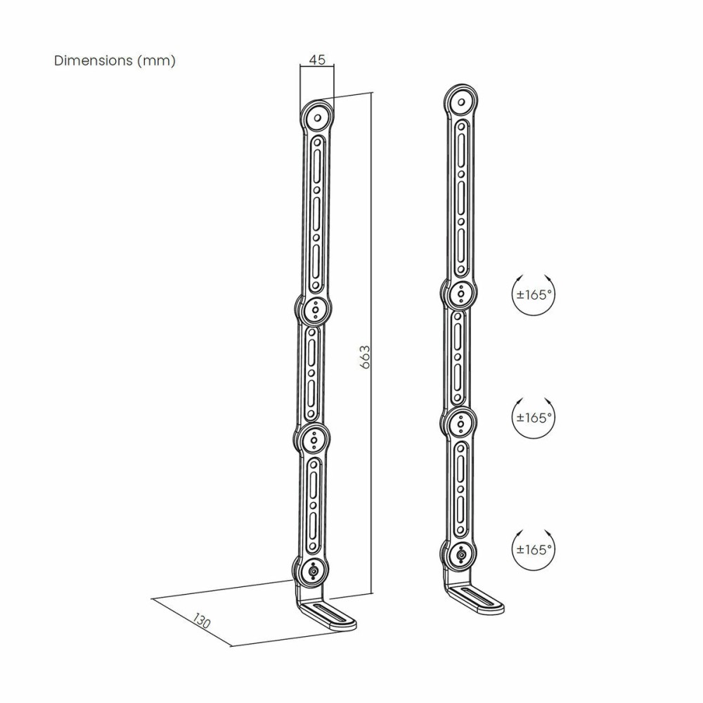 Lautsprecherhalter Aisens SPK04U-377 Schwarz
