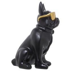 Decorative Figure Alexandra House Living Black Golden Plastic Glasses Dog 19 x 27 x 26 cm