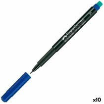 Marqueur permanent Faber-Castell Multimark 1523 M Bleu (10 Unités)