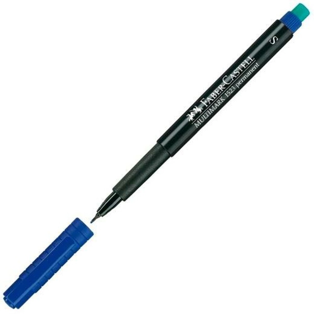 Permanent marker Faber-Castell Multimark 1523 M Blue (10 Units)