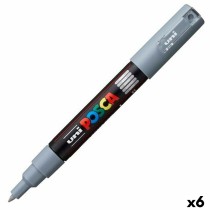 Felt-tip pens POSCA PC-1M Grey (6 Units)