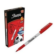 Marqueur permanent Sharpie Fine Point Rouge (12 Unités)