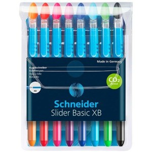 Ensemble de Stylos Schneider Slider Basic XB 8 Pièces Multicouleur