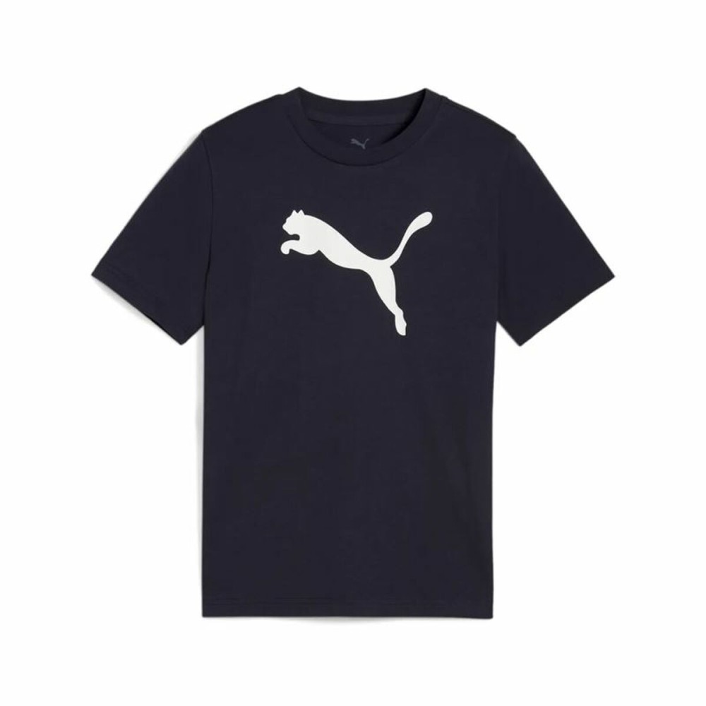Child's Short Sleeve T-Shirt Puma Essentials Cat Navy Blue