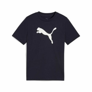 Child's Short Sleeve T-Shirt Puma Essentials Cat Navy Blue