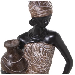 Decorative Figure Alexandra House Living Brown Plastic African Woman 11 x 14 x 51 cm